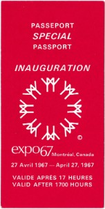 CANADIAN CORPORATION FOR THE 1967 WORLD EXHIBTION — Passport